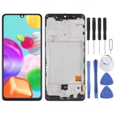 原始LCD屏幕和数字转换器全套与三星Galaxy A41 SM-A415（黑色）的框架